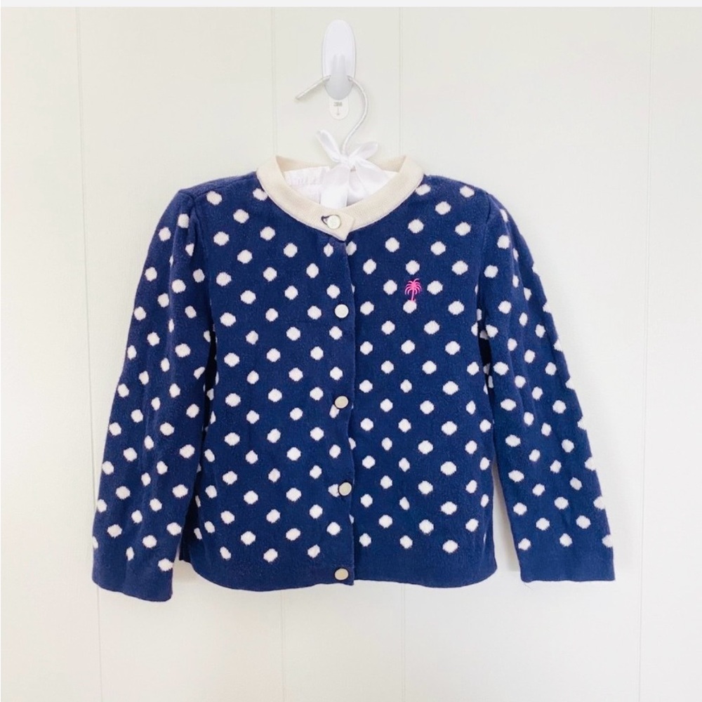 Lilly Pulitzer Girls Navy Blue Polka
Dot Button Up Cardigan Sweater S (4-5yr)
